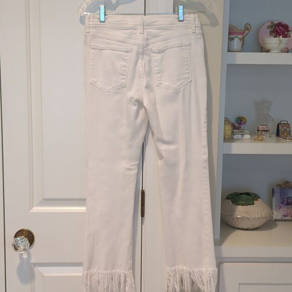 PISTOLA Tallis White Mid Rise Frayed Denim Jeans - Picture 10 of 11